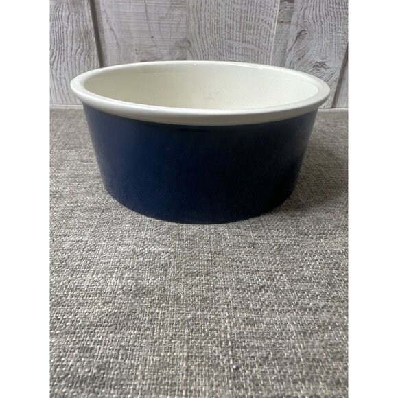 Top Paw Thirsty Ceramic Pet Bowl 7 Inch Navy & White Microwave Safe Dog Cat - Picture 2 of 6